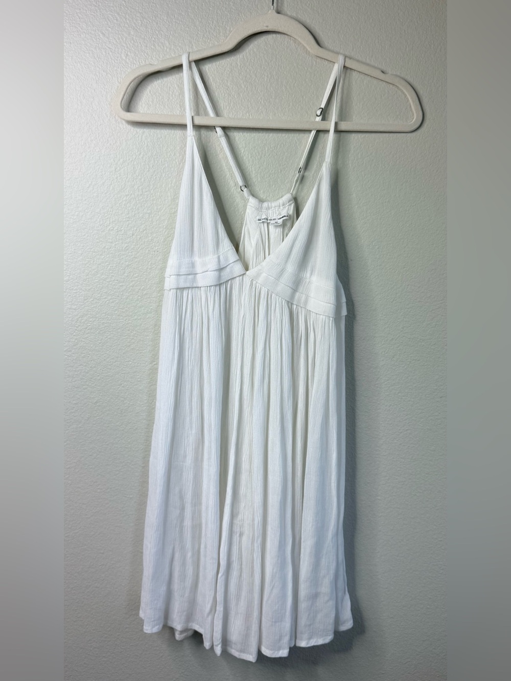 O’Neill Saltwater Solids White Dress M Strappy Racerback Beach Boho Cover Up